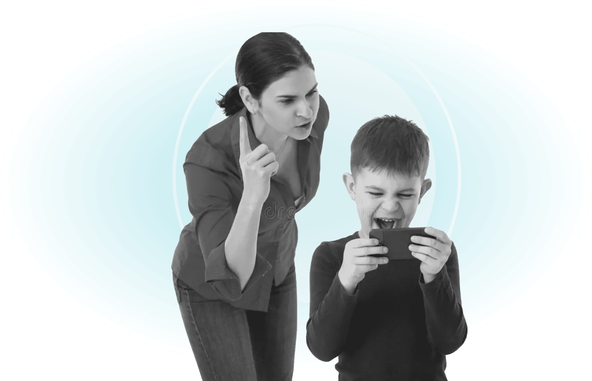 Parent and child - traditional screen time conflict